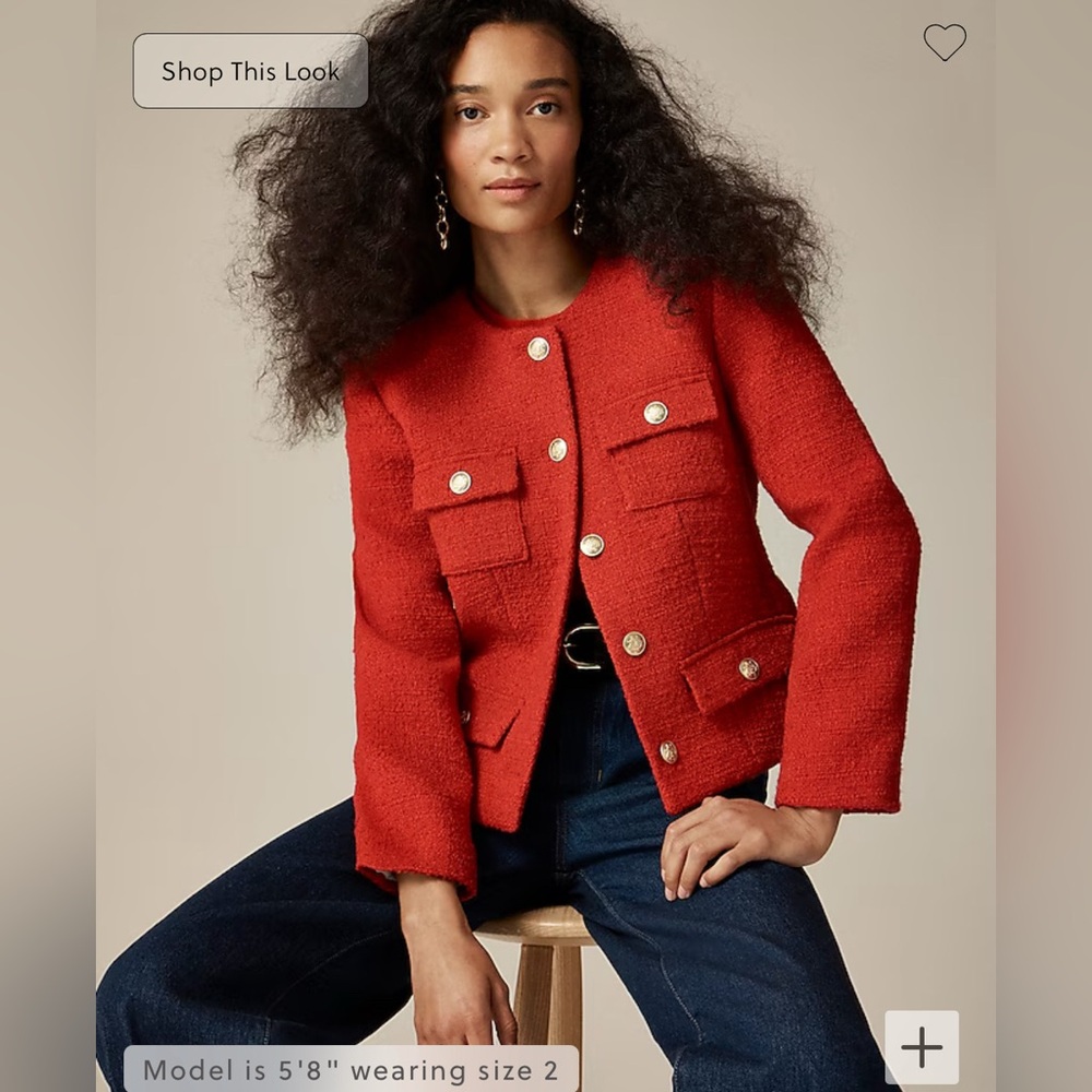 J. Crew Women’s Red Tweed Jacket NWT